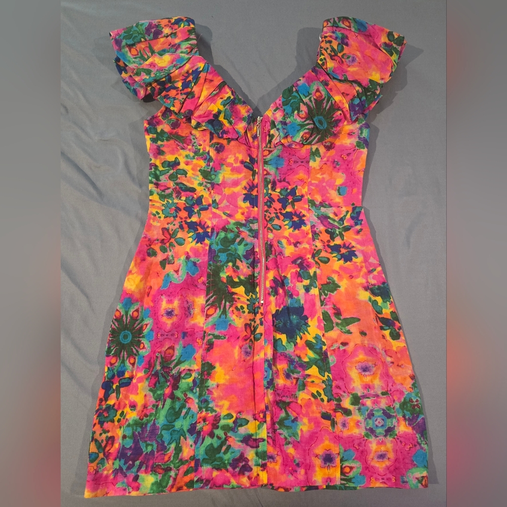 Floral Ruffle Sleeve Dress - Picture 6 of 9